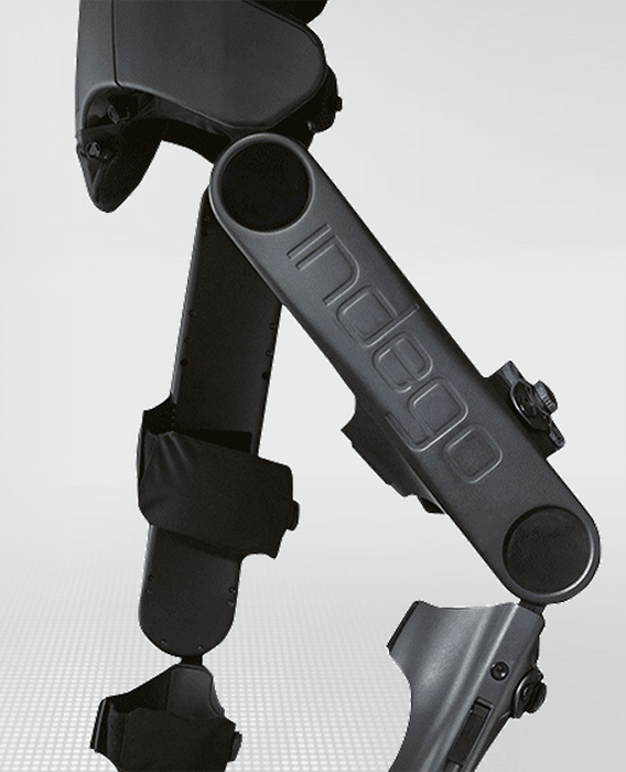 Indego is an exoskeleton system designed for paraplegic patients so they can walk.